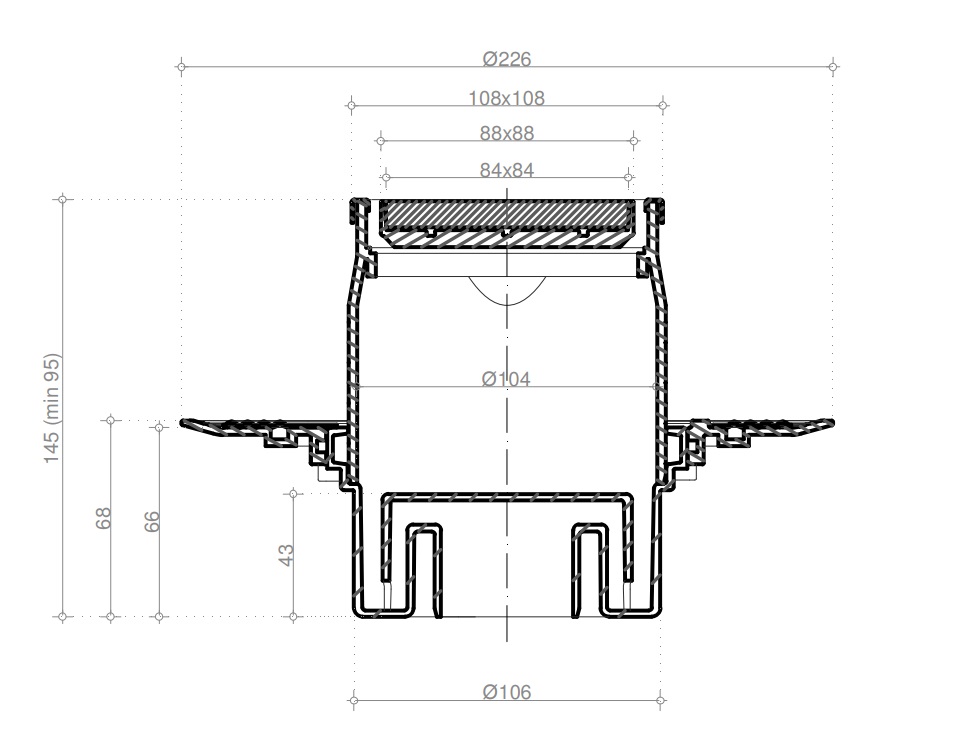 Pestan Plate Точечный трап под плитку 10х10 цвет:хром 13702567