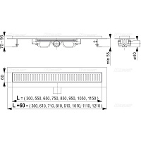 Alcaplast Водоотводящий желоб, 75 см, цвет: хром APZ101-750