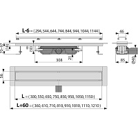 Alcaplast APZ115 Водоотводящий желоб под кладку камня Marble Low горизонтальн 65см APZ115-650