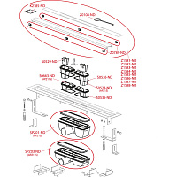Alcaplast Водоотводящий желоб, 75/81 см, с решеткой под укладку плитки APZ115-750