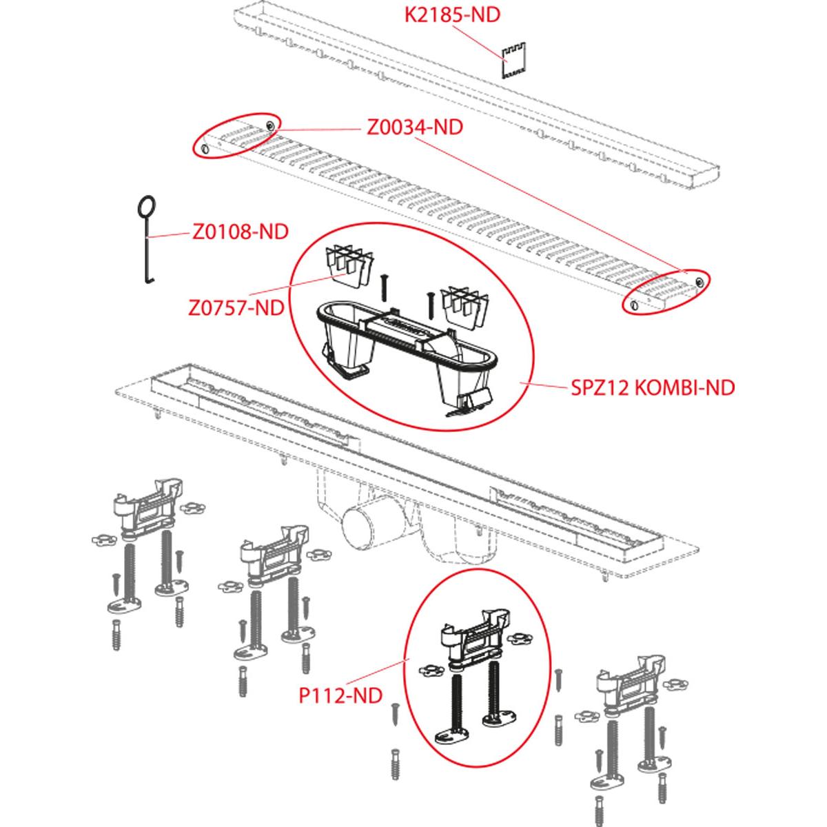 Alcaplast Водоотводящий желоб, 95 см, цвет: хром APZ12-950