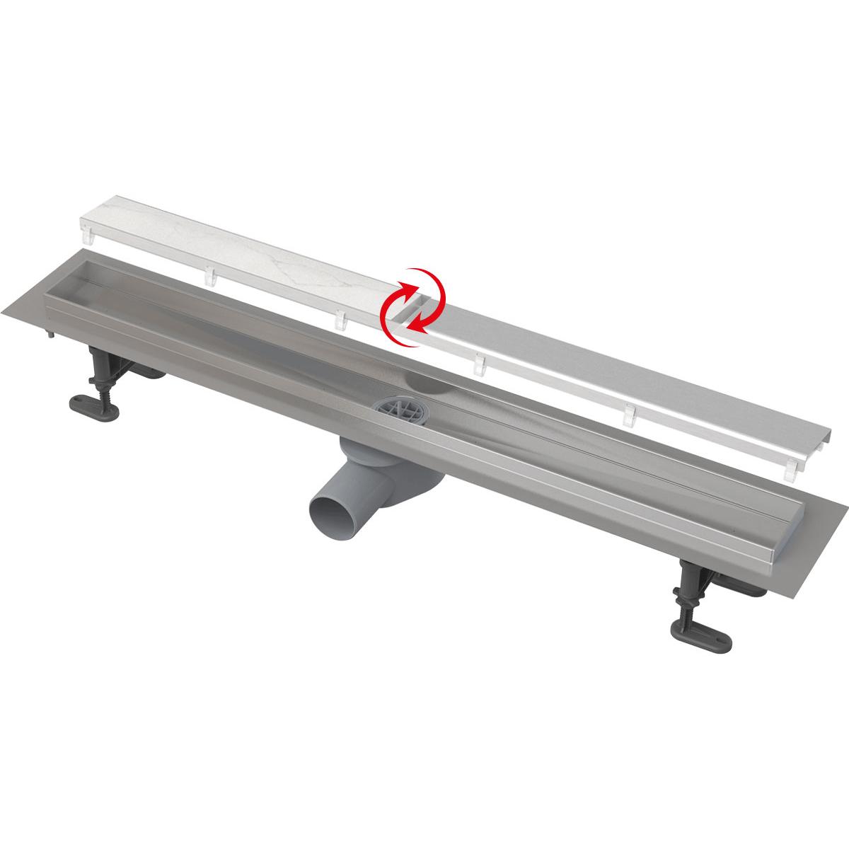 Alcaplast Водоотводящий желоб, 65 см, цвет: нерж сталь APZ13-DOUBLE9-650