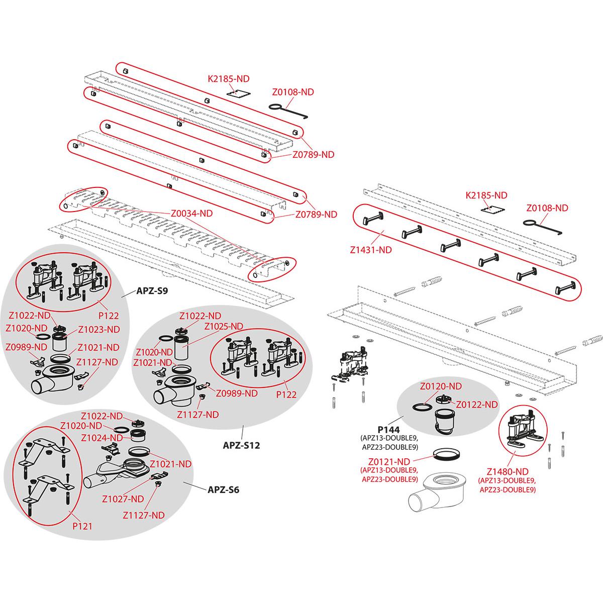 Alcaplast Водоотводящий желоб, 75 см, цвет: нерж сталь AG071401750