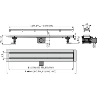 Alcaplast Водоотводящий желоб 85 см, с двухсторонней решеткой Double, цвет: хром APZ13-DOUBLE9-850