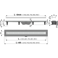 Alcaplast Водоотводящий желоб, 55 см, цвет: хром APZ18-550M