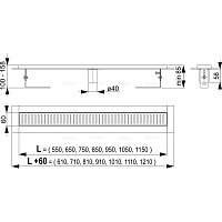 Alcaplast Водоотводящий желоб, 55 см, цвет: хром APZ2001-550