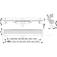 Alcaplast Водоотводящий желоб, 75 см, цвет: хром APZ1104-750
