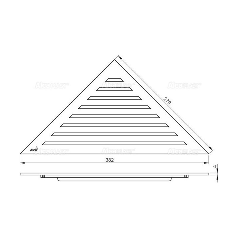 Alcaplast Водоотводящий желоб, 27 см, цвет: хром ARZ1