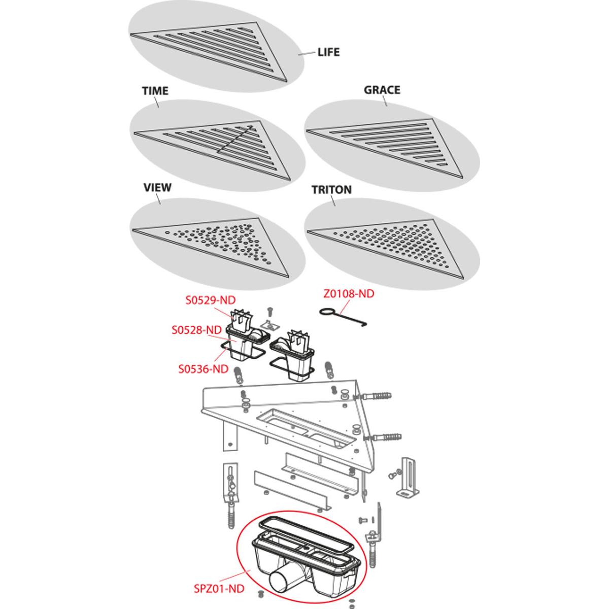 Alcaplast Водоотводящий желоб, 27 см, цвет: хром ARZ1
