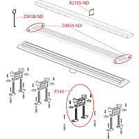 Alcaplast Водоотводящий желоб, 75 см, цвет: серый APZ2012-750
