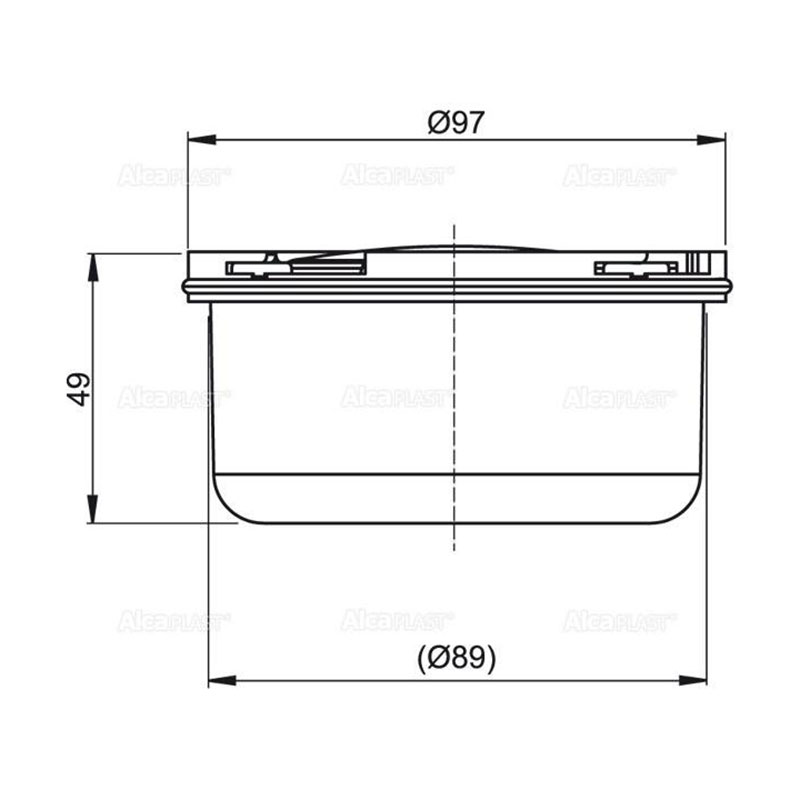 Alcaplast APV Гидрозатвор мокрый, цвет: серый APV0050