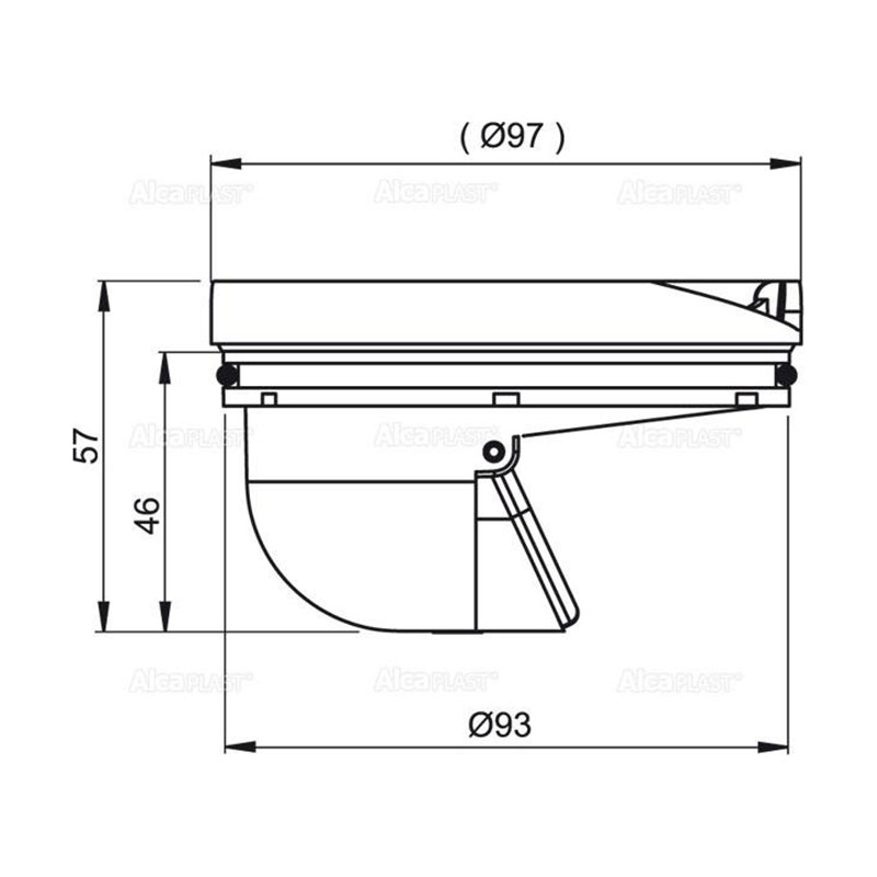 Alcaplast APV Гидрозатвор сухой для APV26C, цвет: серый APV0060