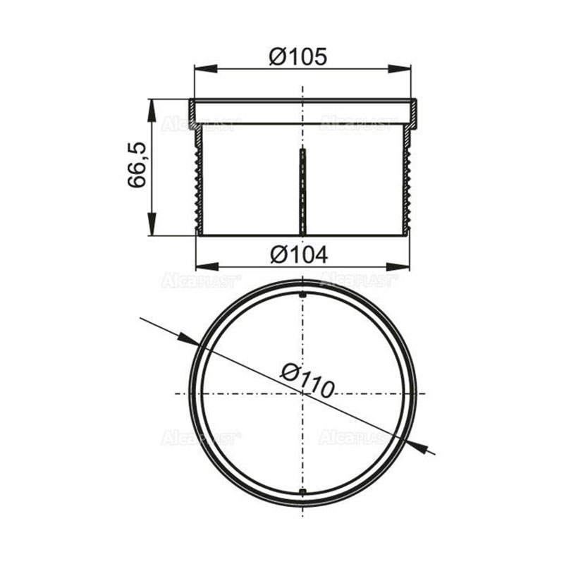 Alcaplast APV Насадка горловины Ø10,5, цвет: серый APV0800