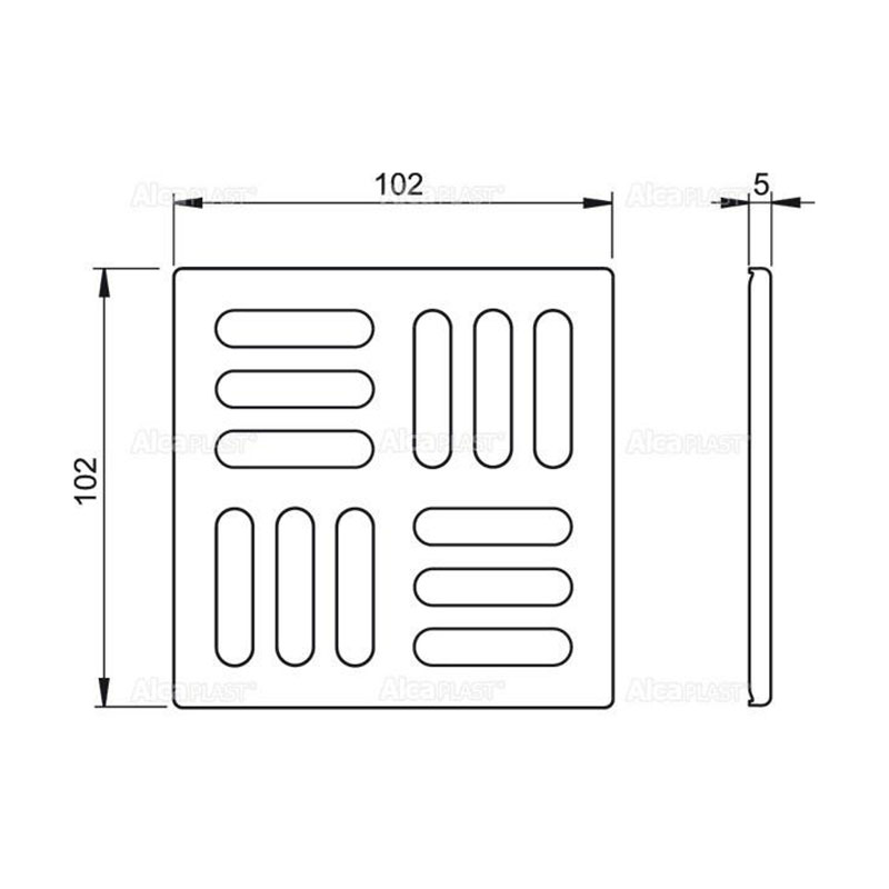 Alcaplast MPV Решетка 10,2x10,2, нержавеющая сталь, цвет: хром MPV004