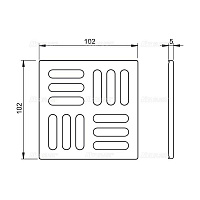 Alcaplast MPV Решетка 10,2x10,2, нержавеющая сталь, цвет: хром MPV004
