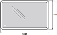 BelBagno Зеркало 100х3хh80 см. SPC-MAR-1000-800-LED-TCH