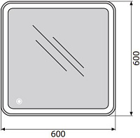 BelBagno Зеркало 60х3хh60 см. SPC-MAR-600-600-LED-TCH