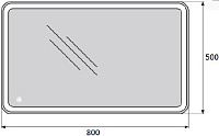 BelBagno Зеркало 50хh80 см. с подсветкой и сенсорным выключателем SPC-MAR-500-800-LED-TCH