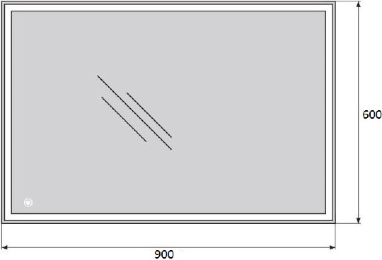 BelBagno Зеркало 90х3хh60 см. SPC-GRT-900-600-LED-TCH
