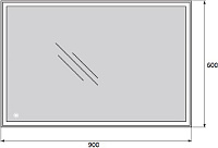 BelBagno Зеркало 90х3хh60 см. SPC-GRT-900-600-LED-TCH