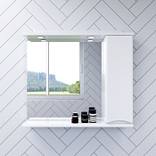 Am.Pm Like Зеркальный шкаф с подсветкой 65х15х78h см, 2 полки, розетка, правый, цвет: белый глянец M80MPR0651WG