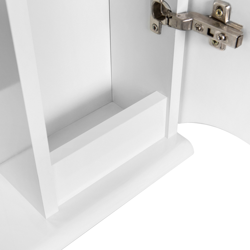 Am.Pm Like Зеркальный шкаф с подсветкой 80х15х78h см, 2 полки, розетка, правый, цвет: белый глянец M80MPR0801WG