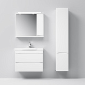 Am.Pm Like Зеркальный шкаф с подсветкой 80х15х78h см, 2 полки, розетка, правый, цвет: белый глянец M80MPR0801WG