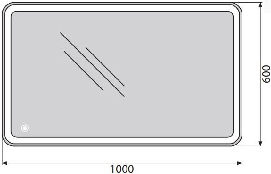 BelBagno Зеркало 100х3хh60 см. SPC-MAR-1000-600-LED-TCH