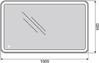 BelBagno Зеркало 100х3хh60 см. SPC-MAR-1000-600-LED-TCH