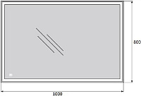 BelBagno Зеркало 100х3хh80 см. SPC-GRT-1000-800-LED-TCH