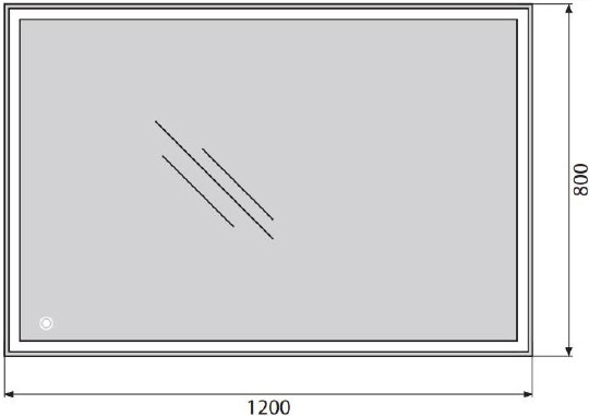 BelBagno Зеркало 120х3хh80 см. SPC-GRT-1200-800-LED-TCH