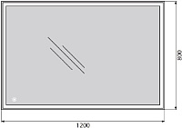 BelBagno Зеркало 120х3хh80 см. SPC-GRT-1200-800-LED-TCH