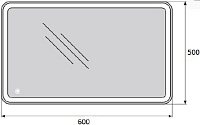 BelBagno Зеркало 60х3хh50 см. SPC-MAR-500-600-LED-TCH