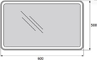 BelBagno Зеркало 60х3хh50 см. SPC-MAR-500-600-LED-BTN