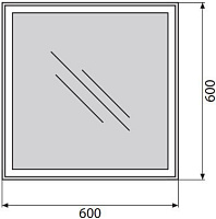 BelBagno Зеркало 60х3хh60 см. SPC-GRT-600-600-LED-BTN