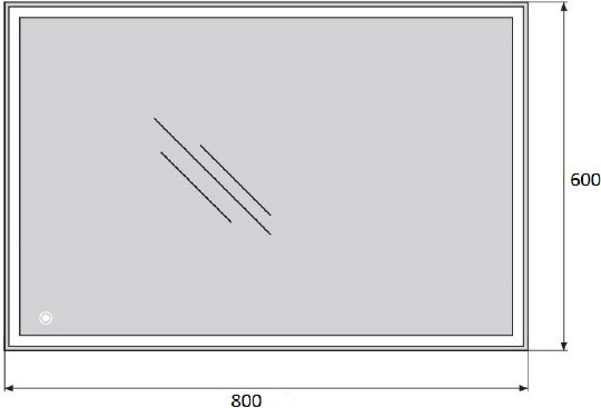 BelBagno Зеркало 80х3хh60 см. SPC-GRT-600-800-LED-TCH