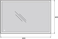 BelBagno Зеркало 80х3хh60 см. SPC-GRT-600-800-LED-TCH