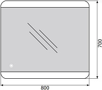 BelBagno Зеркало 80х3хh70 см. SPC-CEZ-800-700-LED-TCH