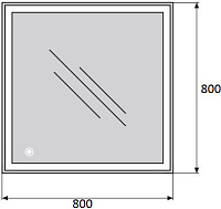 BelBagno Зеркало 80х3хh80 см. SPC-GRT-800-800-LED-TCH