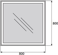 BelBagno Зеркало 80х3хh80 см. SPC-GRT-800-800-LED-BTN