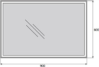 BelBagno Зеркало 90х3хh60 см. SPC-GRT-900-600-LED-BTN