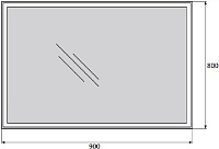 BelBagno Зеркало 90х3хh80 см. SPC-GRT-900-800-LED-BTN