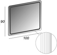 Cezares Зеркало подвесное с подсветкой 100x90h см 54352