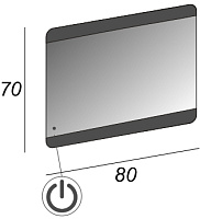 Cezares Зеркало подвесное с подсветкой 80x70h см, с сенсорным выключателем 45007