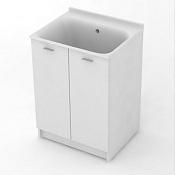 Kerasan Aquadom Тумба для постирочной 60x50x88h см, напольная, с рак. и сиф., цвет: Bianco matt 9166K3*0