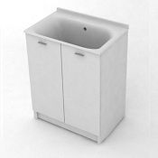 Kerasan Aquadom Тумба для постирочной 75x50x86h см, напольная, с рак. и сиф., цвет: Bianco matt 9164k3*0