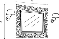 Cezares Без серии Зеркало, прямоугольный, 75х3хh95 см. 620/A