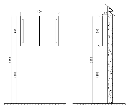BelBagno Без серии Зеркало-шкаф, , 80х12,6хh70 см. SPC-2A-DL-BL-800