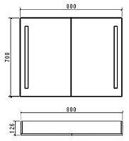BelBagno Без серии Зеркало-шкаф, , 80х12,6хh70 см. SPC-2A-DL-BL-800