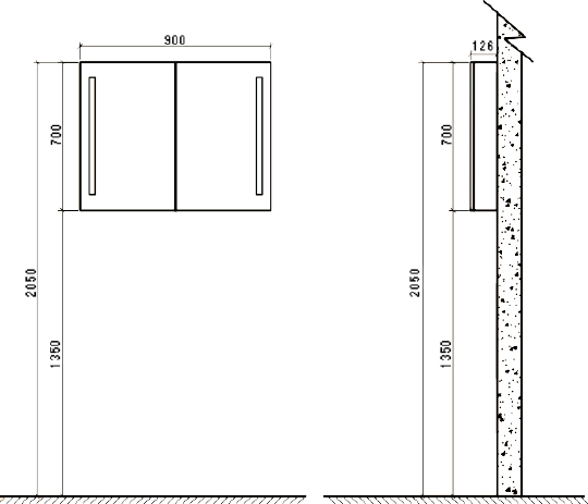 BelBagno Зеркало-шкаф, , 90х12,5хh70,2 см. SPC-2A-DL-BL-900
